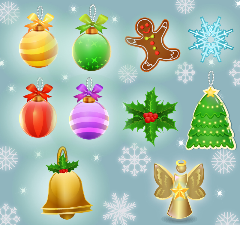 Paragraph 10 Christmas decoration icon vector material
