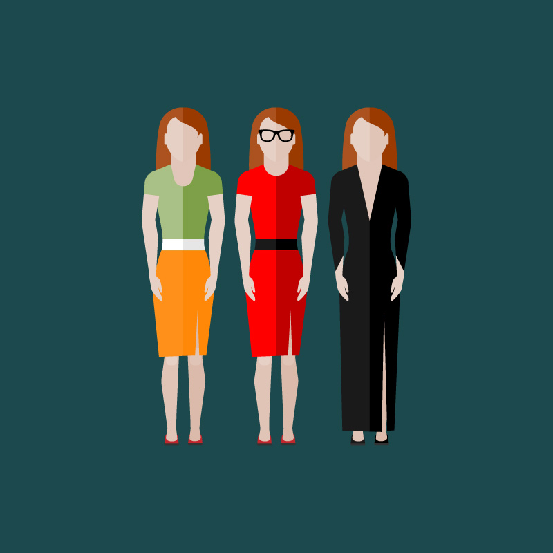 3 Fashion woman design vector material
