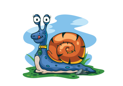 Big eyes cartoon snail vector material
