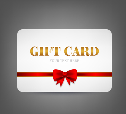 Bow decoration gift cards vector material
