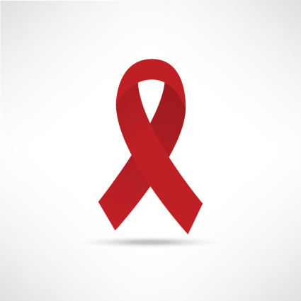 AIDS red ribbon logo design vector material

