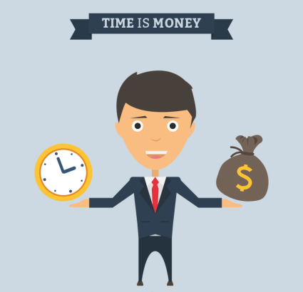 Time is money illustrator vector material
