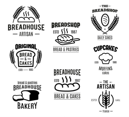 8 Bakery label vector material
