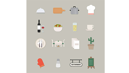 16 models fresh restaurant icon vector material
