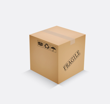 Three-dimensional design vector cardboard boxes
