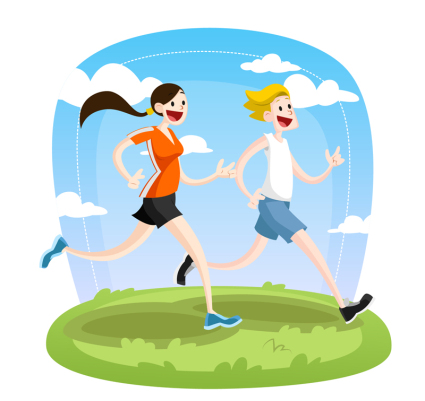 Cartoon Running men vector material