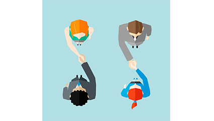 Handshake figure vector material
