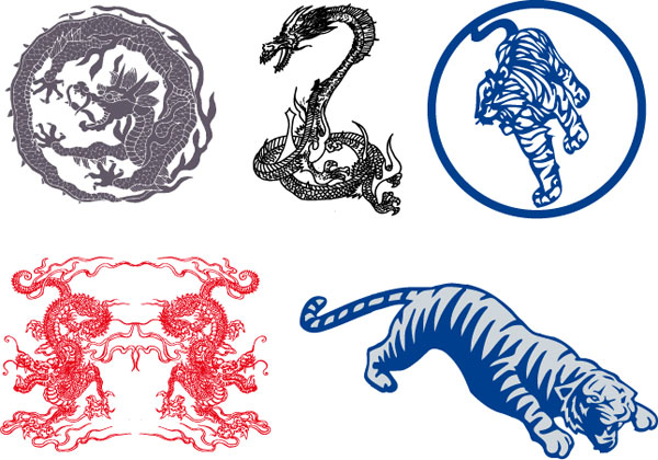 Dragon Tiger Vector 