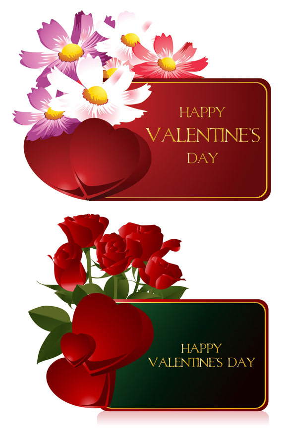 Valentines Day cards vector material