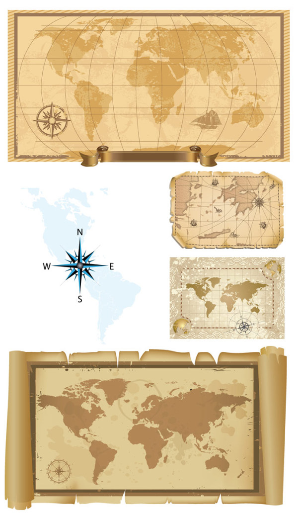 Old map of vector material