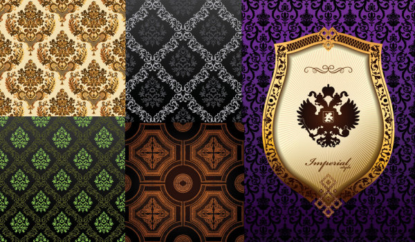 Background of ornate classical European pattern vector material