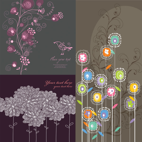 Traditional decorative line-drawing vector of material
