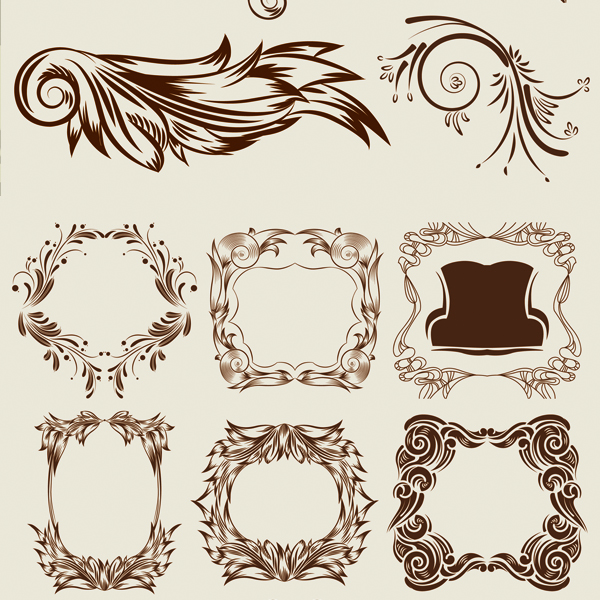 Elegant classic decorative pattern vectors
