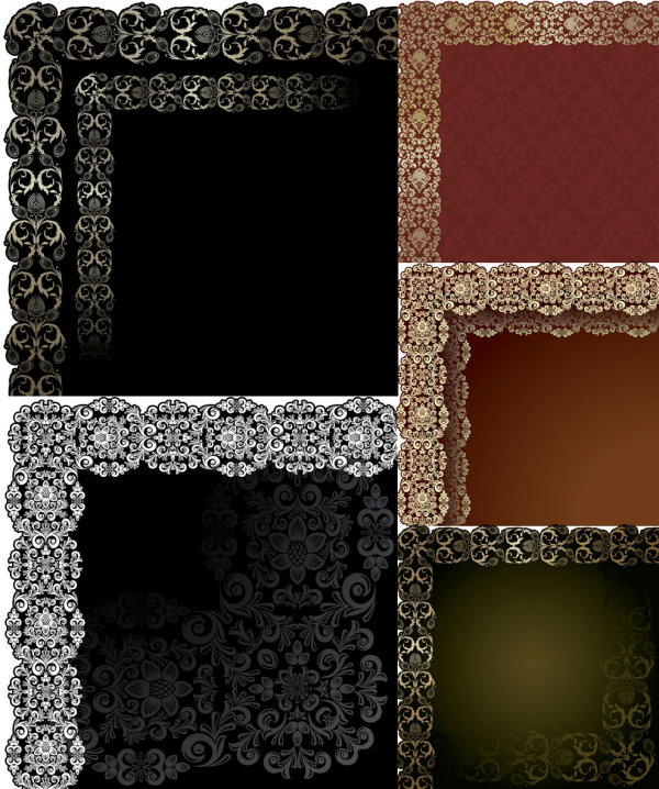 Europe type figure lace vector of material
