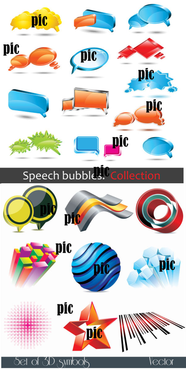 Refined three-dimensional icon vector material