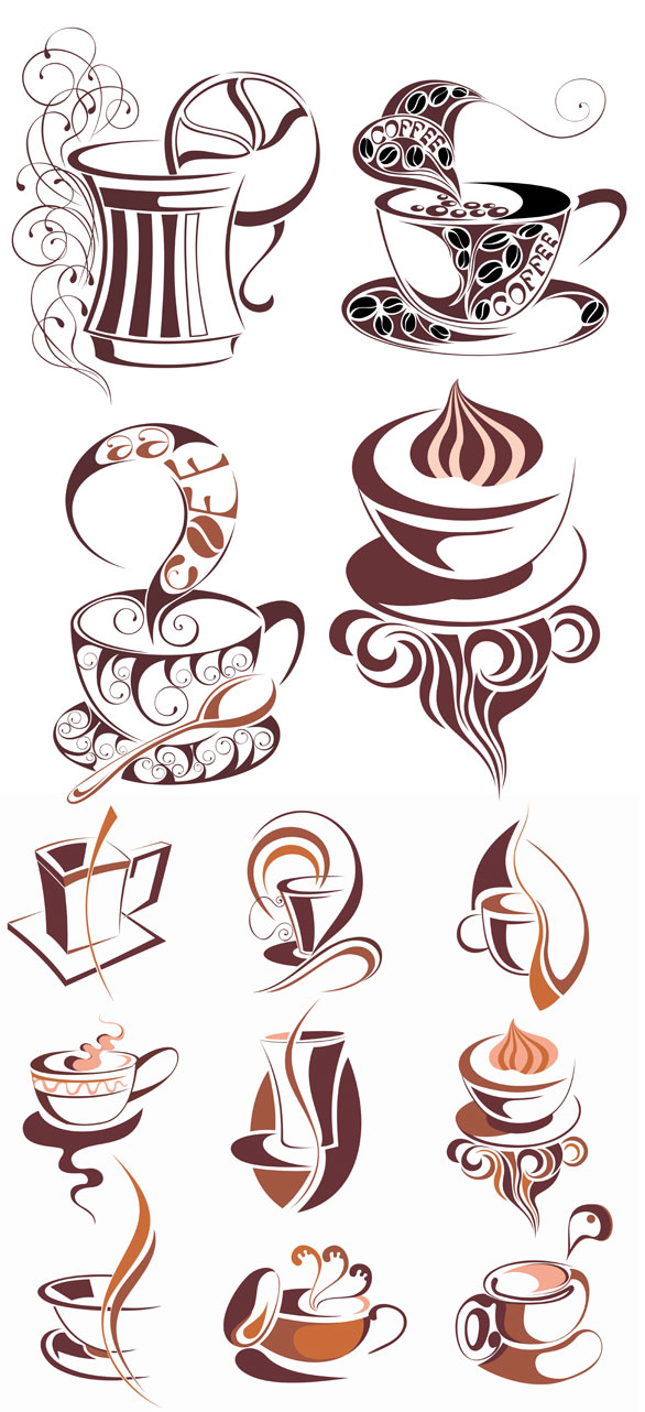 Coffee icon vector material
