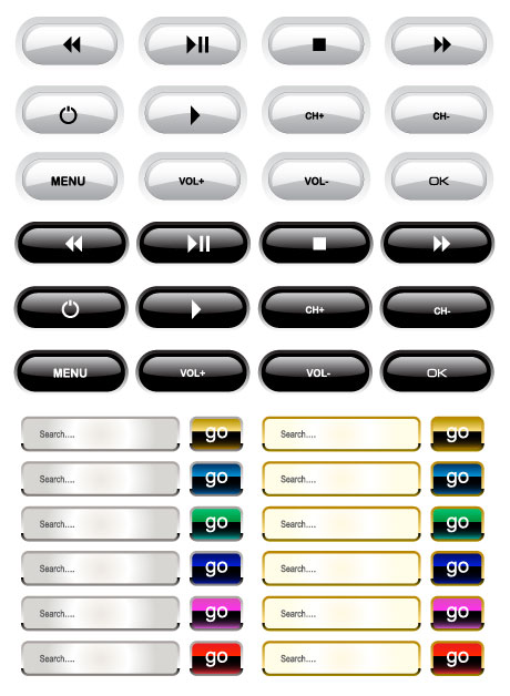 Play button and the search box vector material
