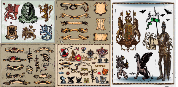 Ancient coat of arms vector material
