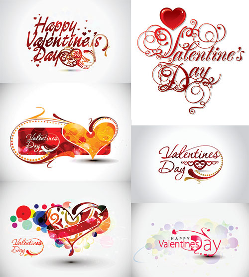 valentine's Day theme clip art word
