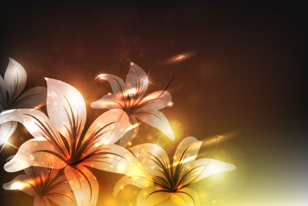 Symphony of flowers vector material -2