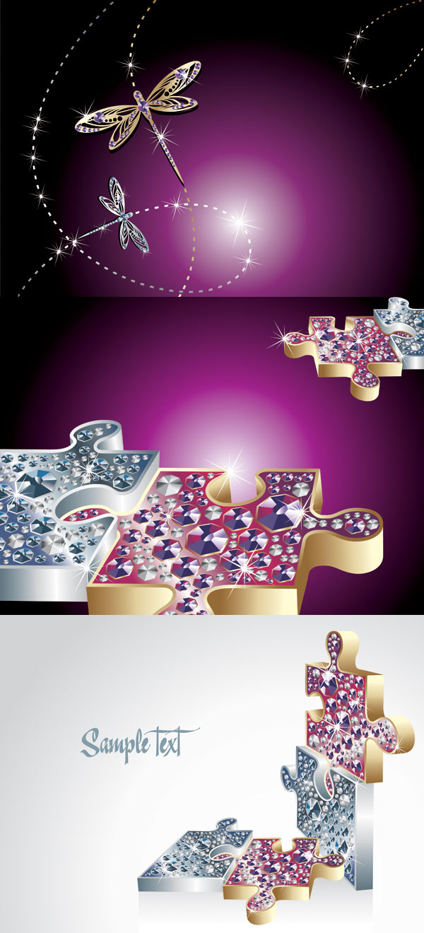 Fine jewelry dragonfly vector material