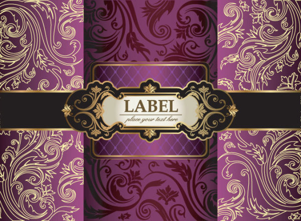 Gorgeous European pattern background 05 - vector material