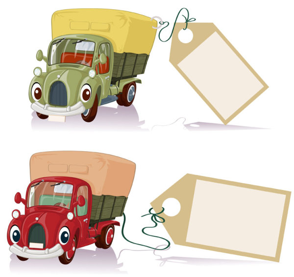 Cartoon trucks 02 - vector material
