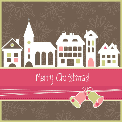 Cartoon Christmas background 03 - vector material