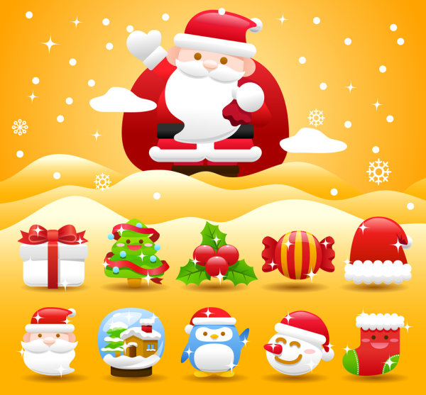 Christmas festival material 02 - vector material