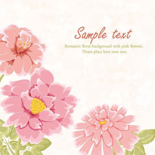Beautiful flowers background 02 - vector material