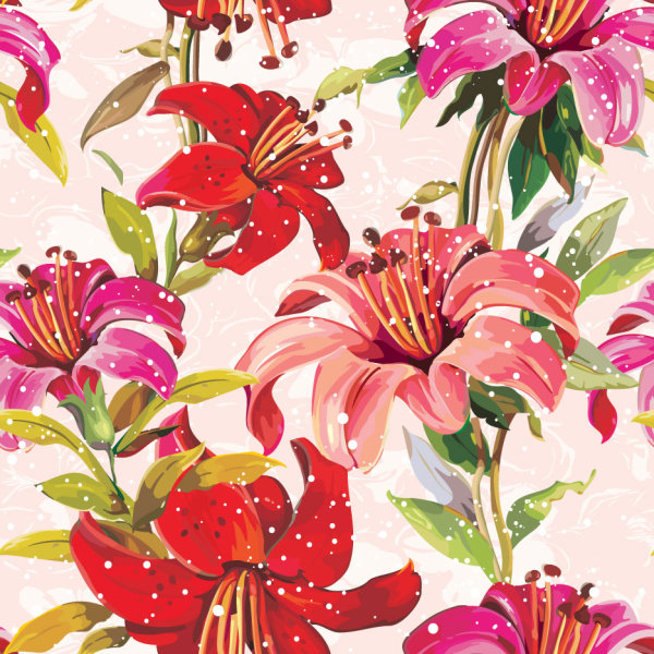 Flowers background 05 - vector material