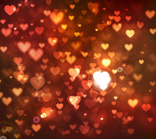Romantic heart-shaped background 05 - vector material