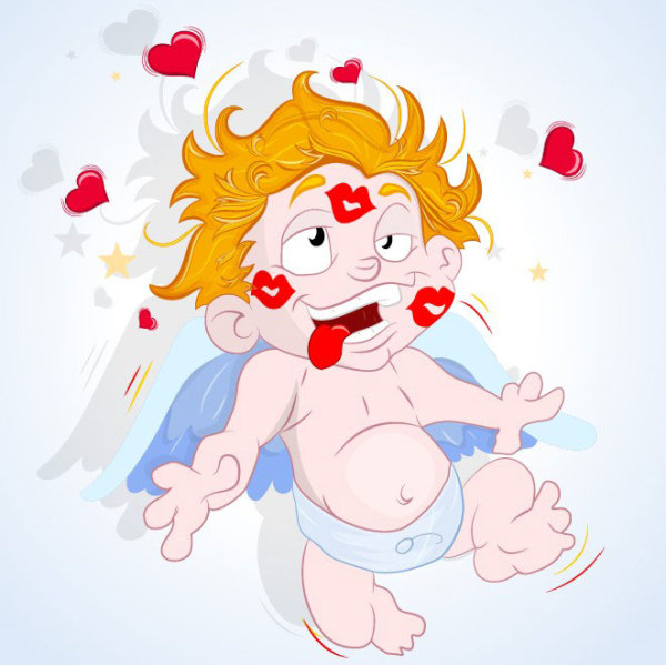 Cartoon love theme 01 - vector material