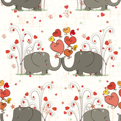 Cartoon animal background 04 - vector material