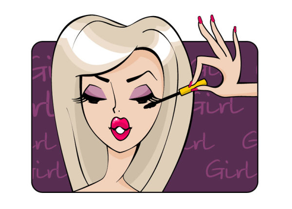 Beauty cartoon illustrator 04 - vector material