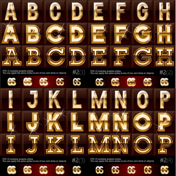 Starry Art letters 01 - Vector material