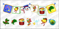 Practical Christmas decorations design vector material