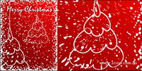Snow graffiti-style Christmas tree vector material