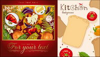 Vegetable food material vector poster posters