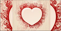 Retro style heart-shaped pattern vector material