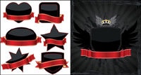 Black simple label Vector