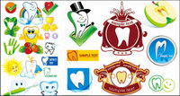 Protect teeth cartoon icon vector material