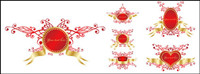 Romantic Ribbon Vector shield badge