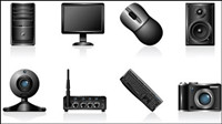 Gray computer icon vector material