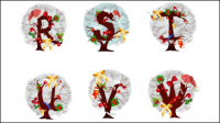 Christmas letters Tree 05 - Vector