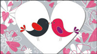The romantic cartoon hand-painted illustrations 05 - vector material