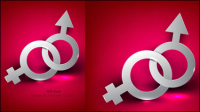 Valentine label elements 07 - vector material