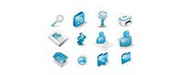 Icon - a very beautiful blue three-dimensional icon vector material