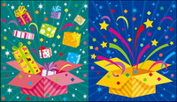 Gift box, boxes, cartons, packing boxes vector material