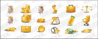 Money gold theme icon vector material
